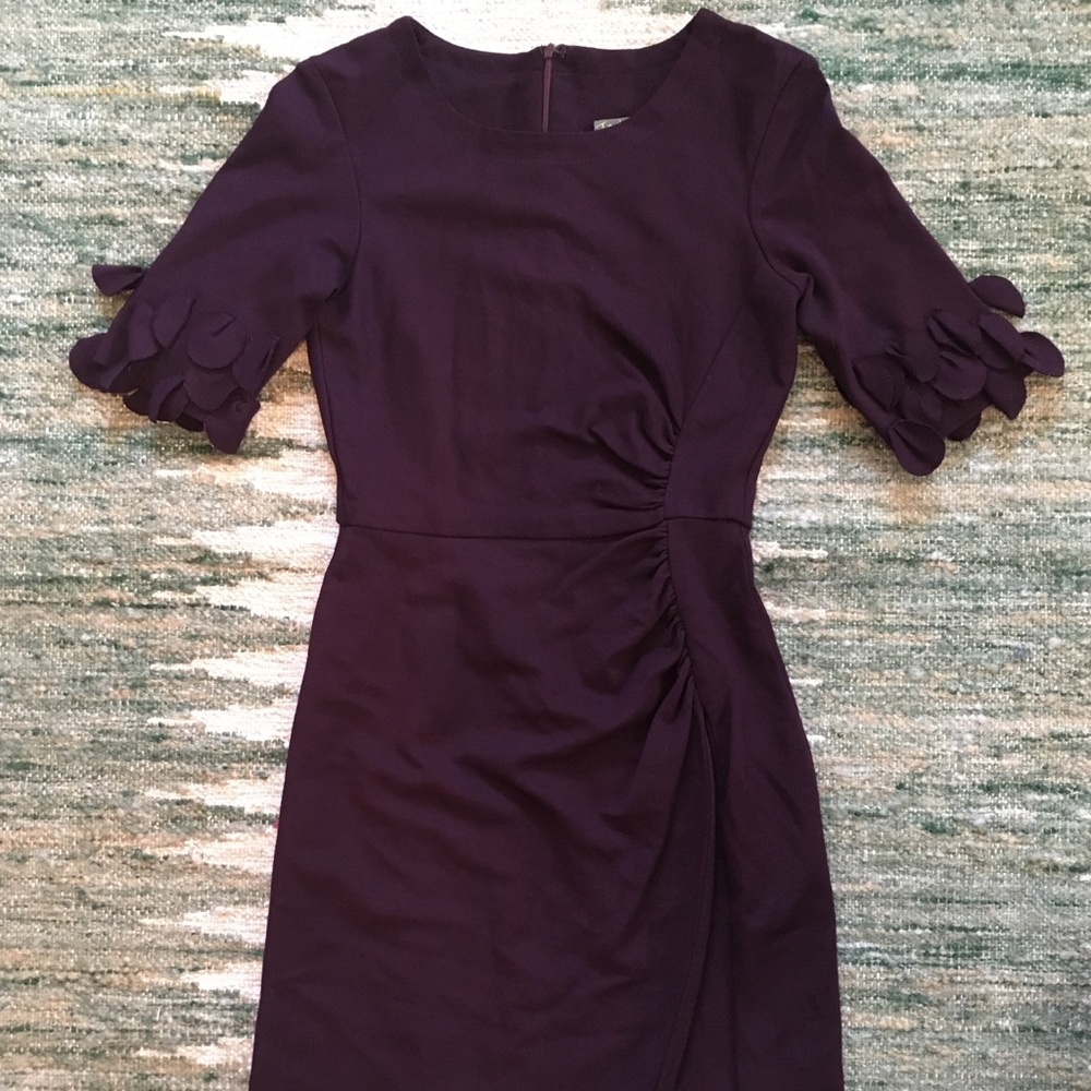 Taylor Eggplant-colored Frilly Dress